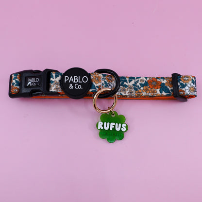 Personalised Pet ID Tag: Flower Green