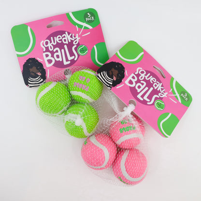 Pack of 3 Squeaky Balls: Green