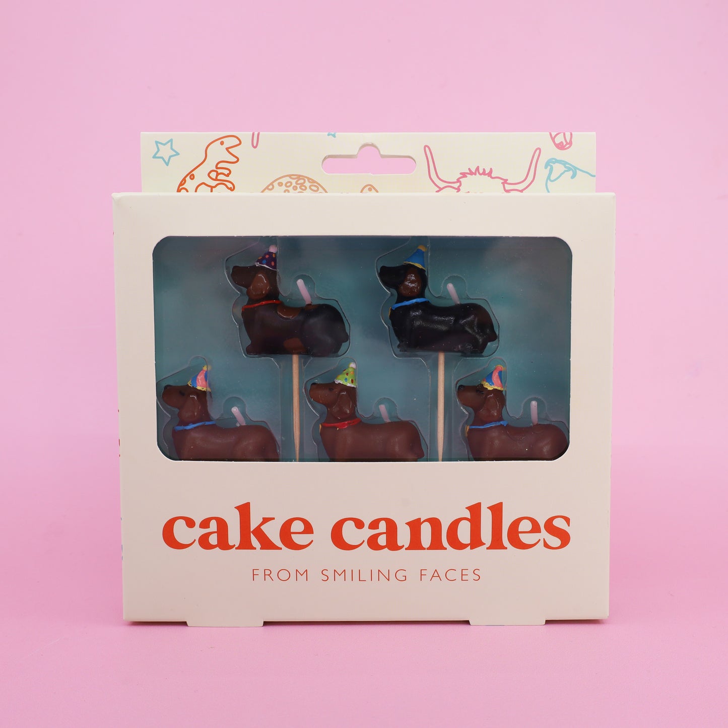 Cake Candles: Dachshunds in Party Hats
