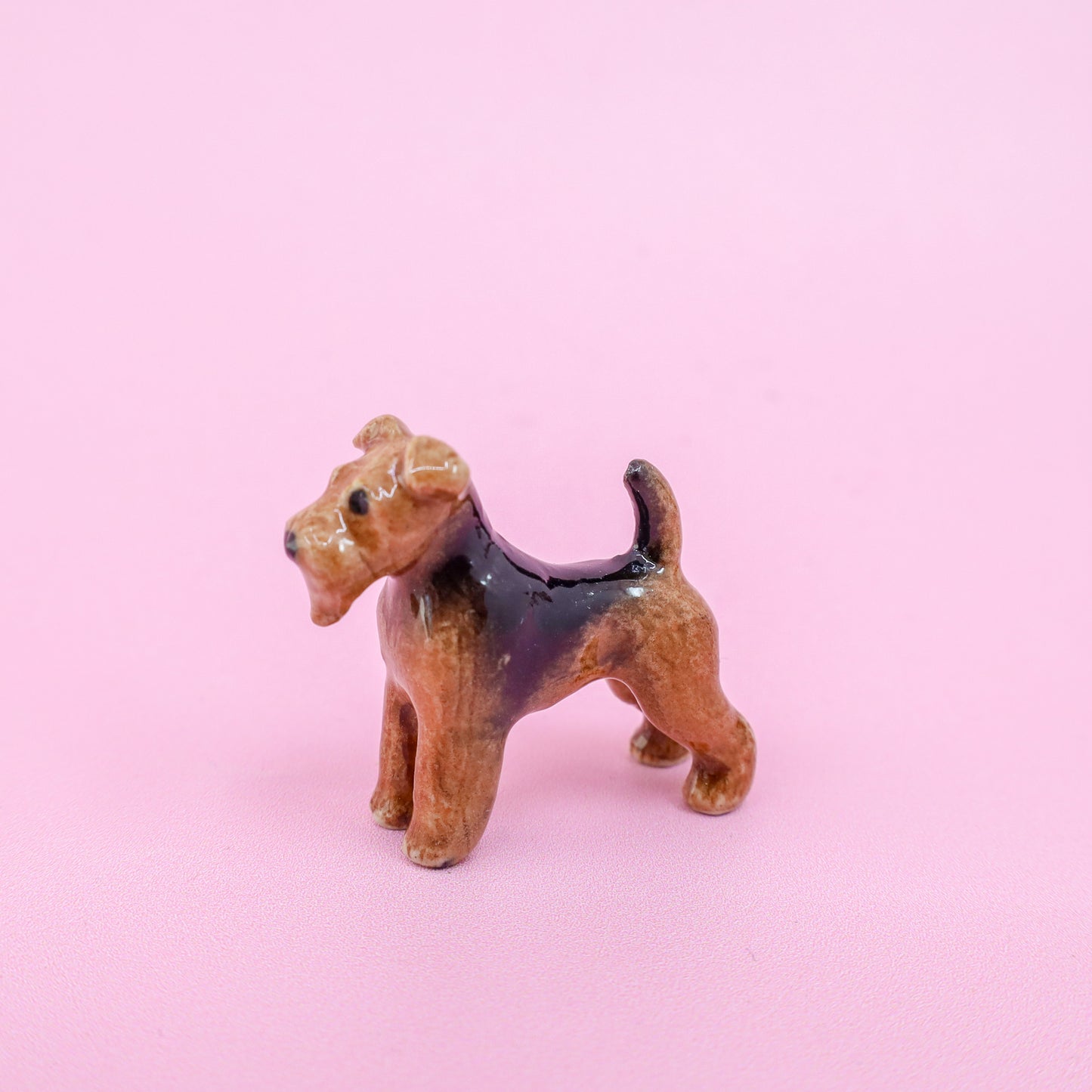 Mini Ceramic Dog Figurine
