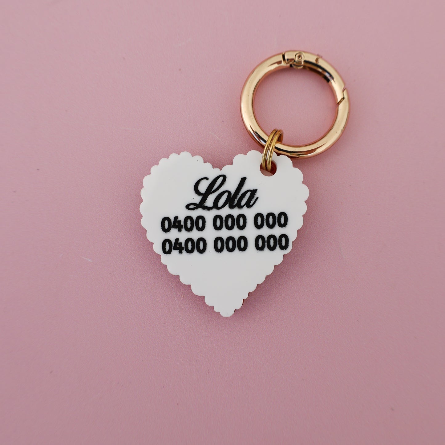 Personalised Pet ID Tag: Bow Heart