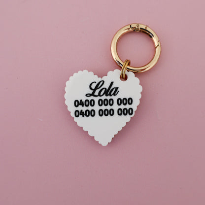 Personalised Pet ID Tag: Bow Heart
