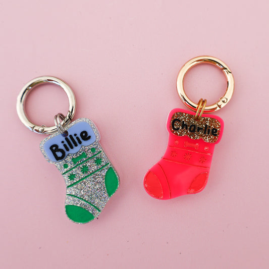 Personalised Pet ID Tag: Christmas Stocking