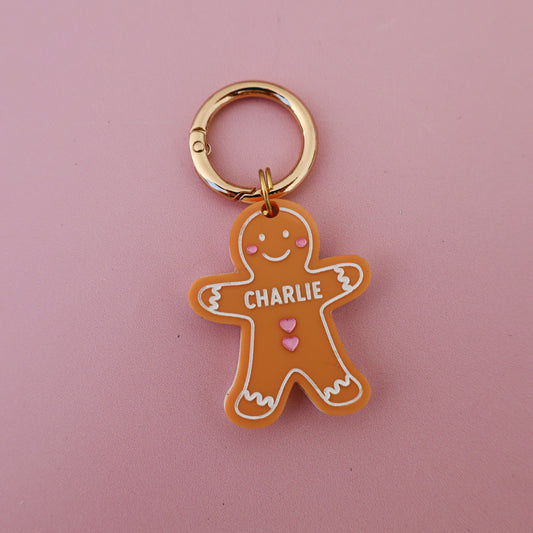 Personalised Pet ID Tag: Gingerbread Man