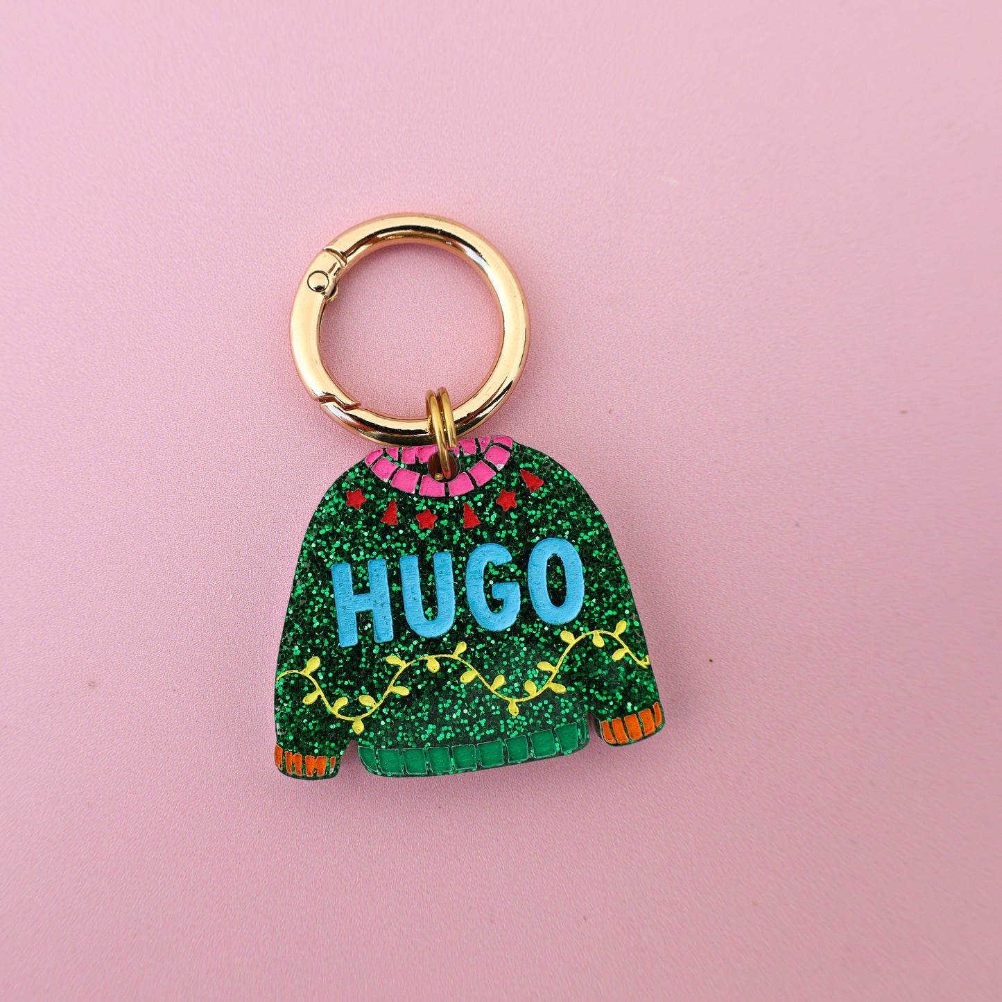Personalised Pet ID Tag: Ugly Christmas Sweater