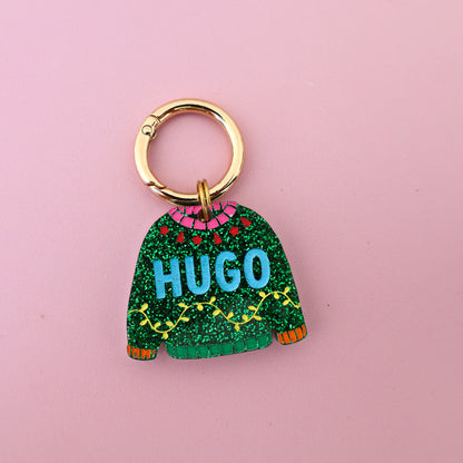 Personalised Pet ID Tag: Ugly Christmas Sweater
