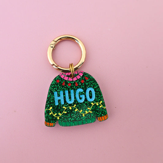 Personalised Pet ID Tag: Ugly Christmas Sweater