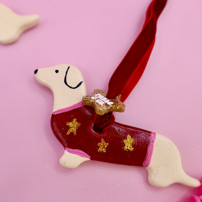 Ceramic Dachshund Ornament