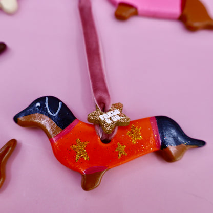 Ceramic Dachshund Ornament