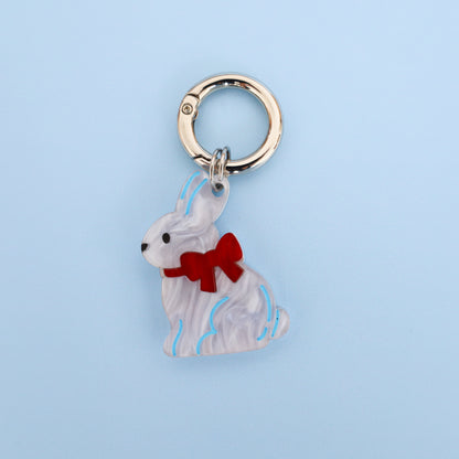Personalised Pet ID Tag: Blue Easter Bunny