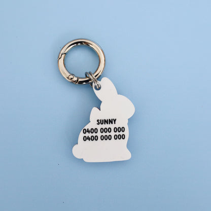 Personalised Pet ID Tag: Blue Easter Bunny