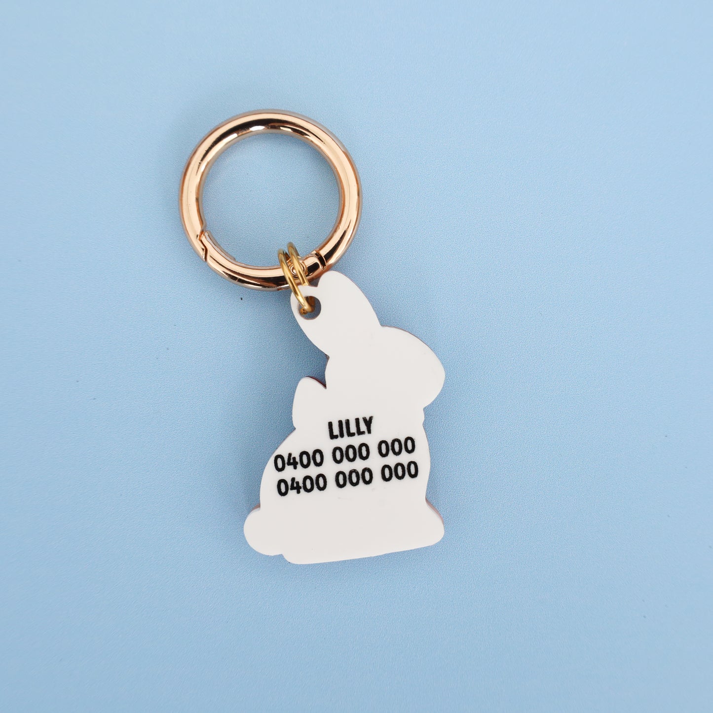 Personalised Pet ID Tag: Pink Easter Bunny