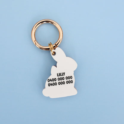 Personalised Pet ID Tag: Pink Easter Bunny