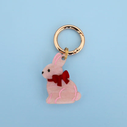 Personalised Pet ID Tag: Pink Easter Bunny