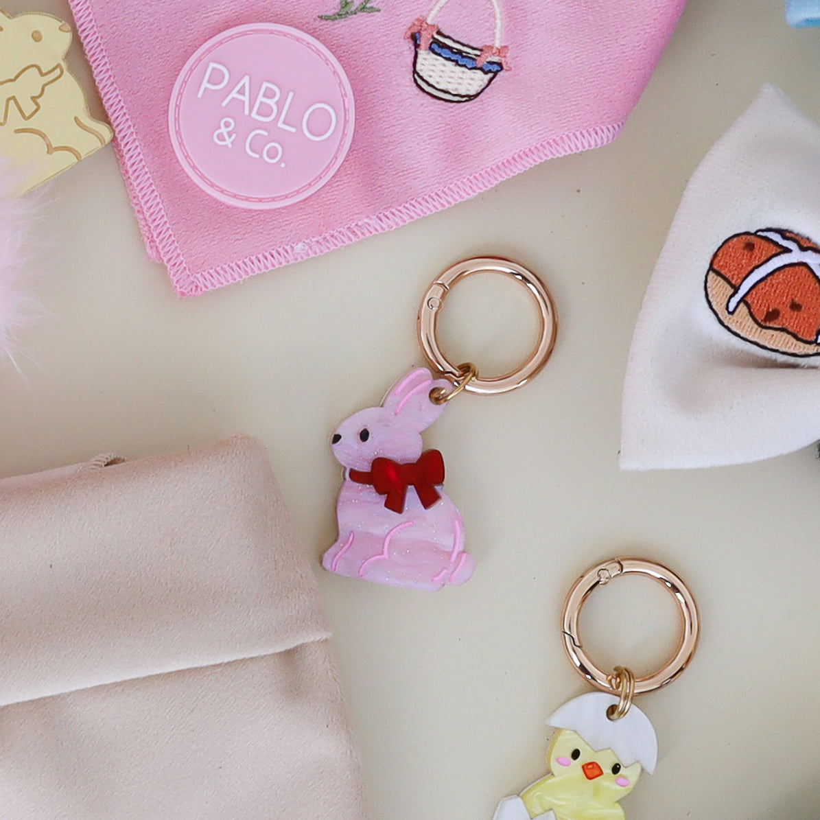 Personalised Pet ID Tag: Pink Easter Bunny