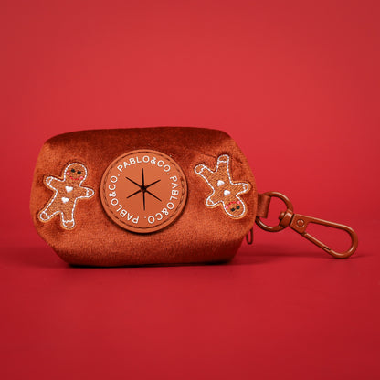 Gingerbread: Velvet Poop Bag Holder