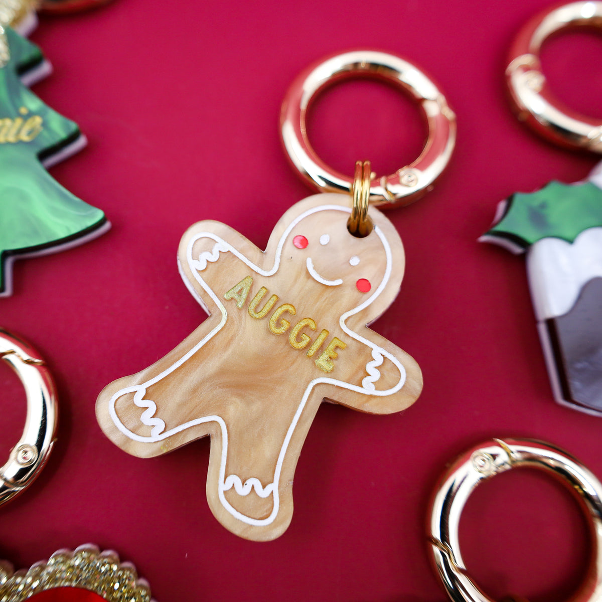 Personalised Pet ID Tag: Gingerbread Man