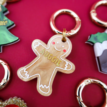 Personalised Pet ID Tag: Gingerbread Man