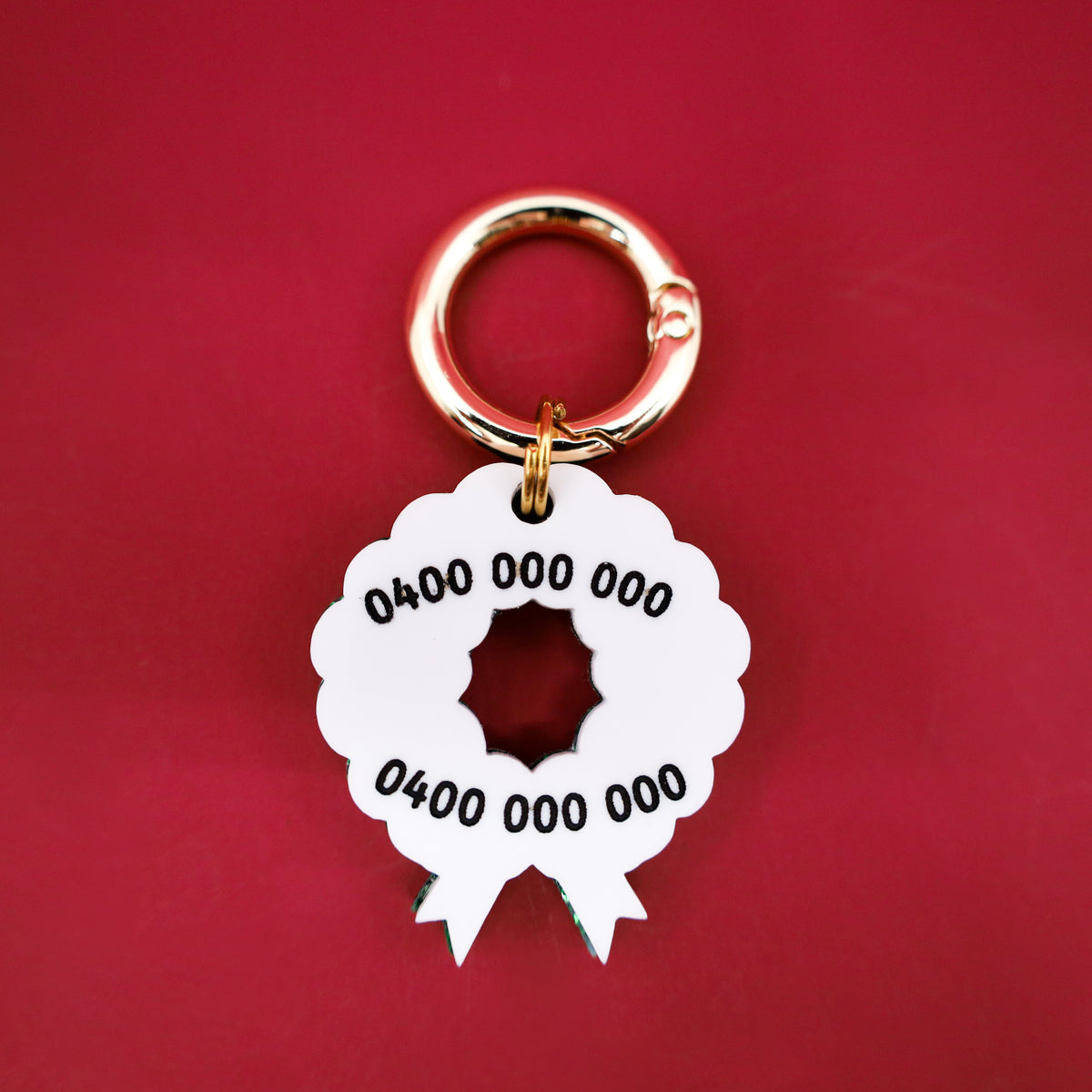 Personalised Pet ID Tag: Christmas Wreath