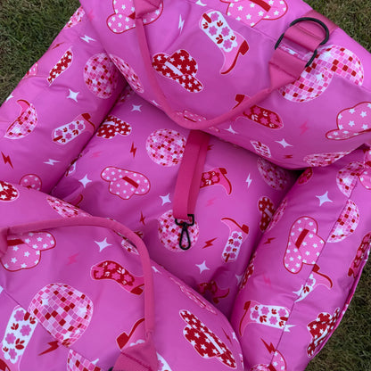 Deluxe Travel Car Bed: Disco Cowgirl