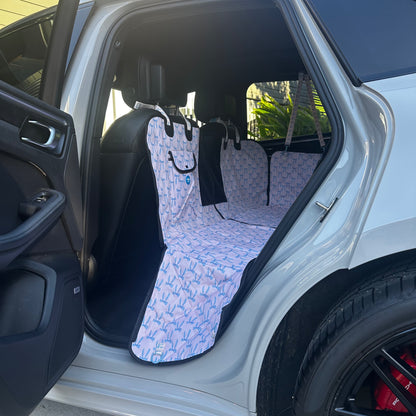 Baby Blue Bows: Deluxe Hammock Car Seat Cover