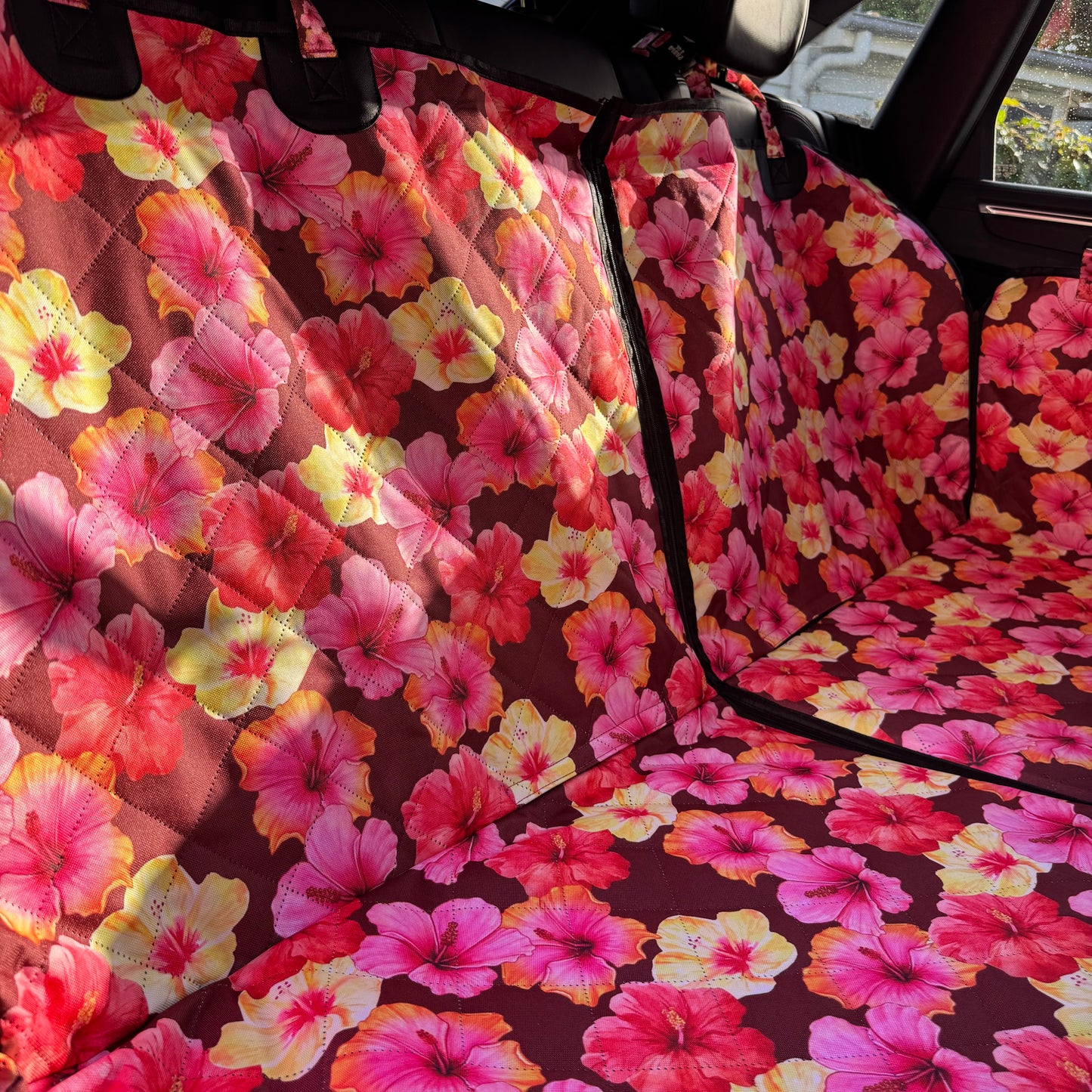 Hibiscus: Deluxe Hard Base Hammock Car Seat Cover