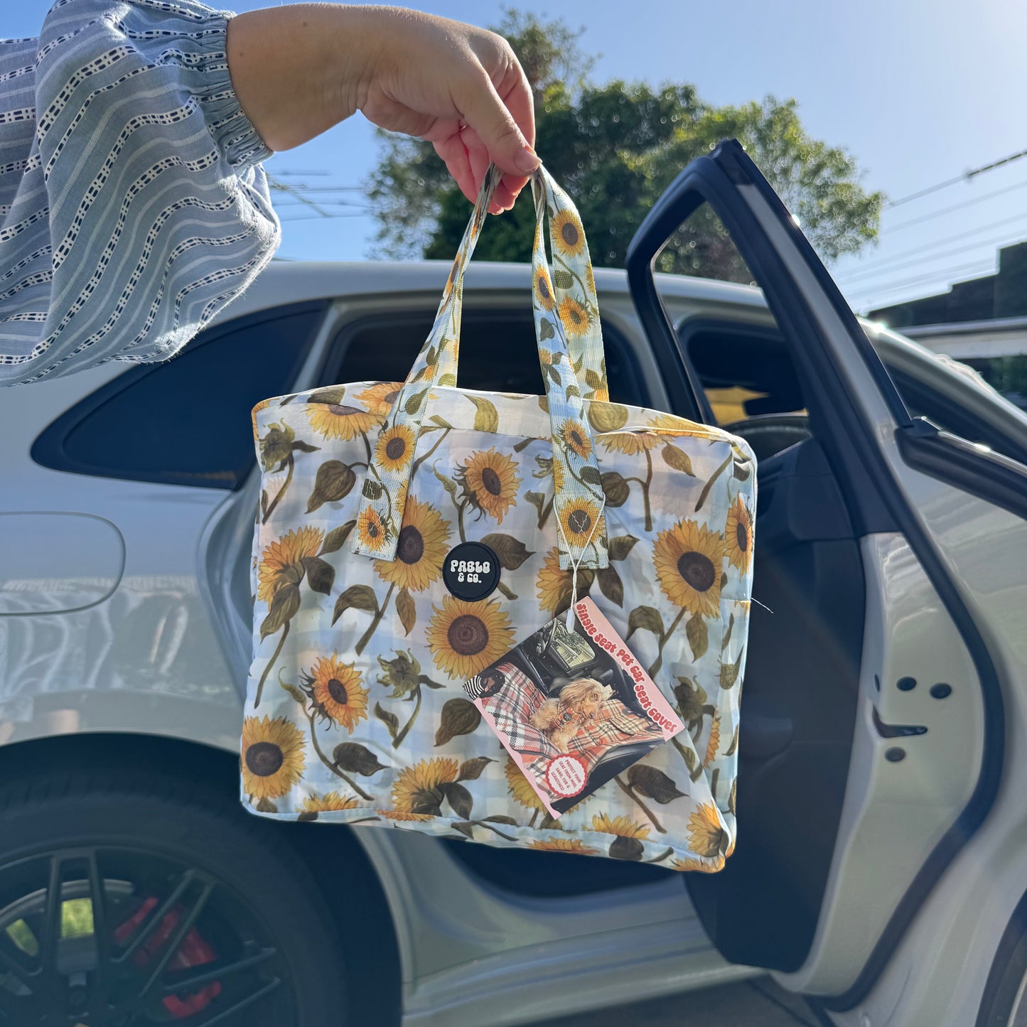 Sunny Sunflowers: Deluxe Single Car Seat Cover