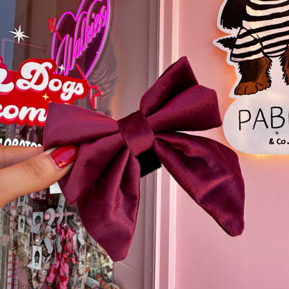 Merlot Velvet Sailor Bow Tie