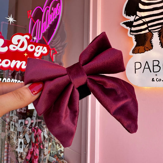 Burgundy Velvet Sailor Bow Tie