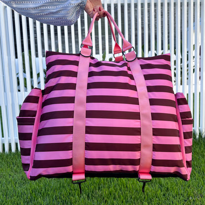 Deluxe Travel Car Bed: Blushing Stripes