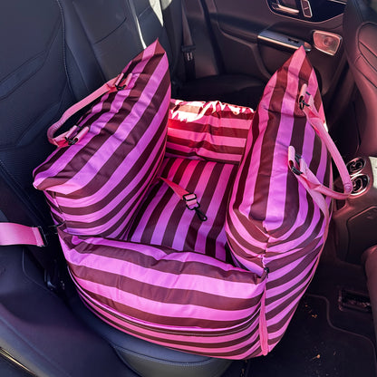 Deluxe Travel Car Bed: Blushing Stripes