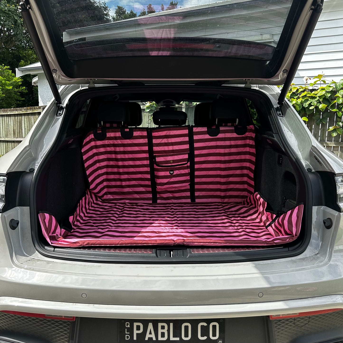 Blushing Stripes: Deluxe Car Boot Cover