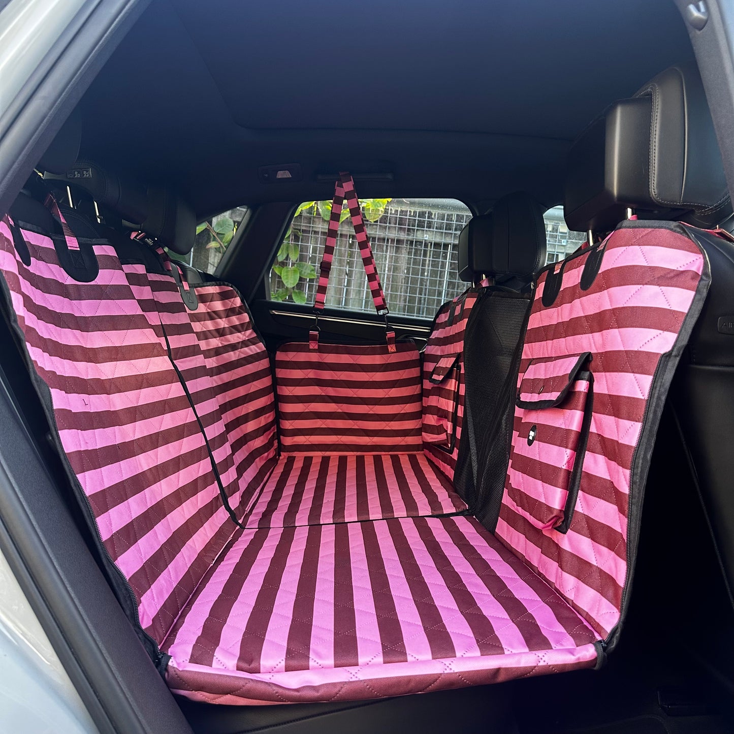 Blushing Stripes: Deluxe Hammock Car Seat Cover