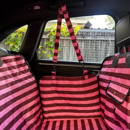 Blushing Stripes: Deluxe Hammock Car Seat Cover