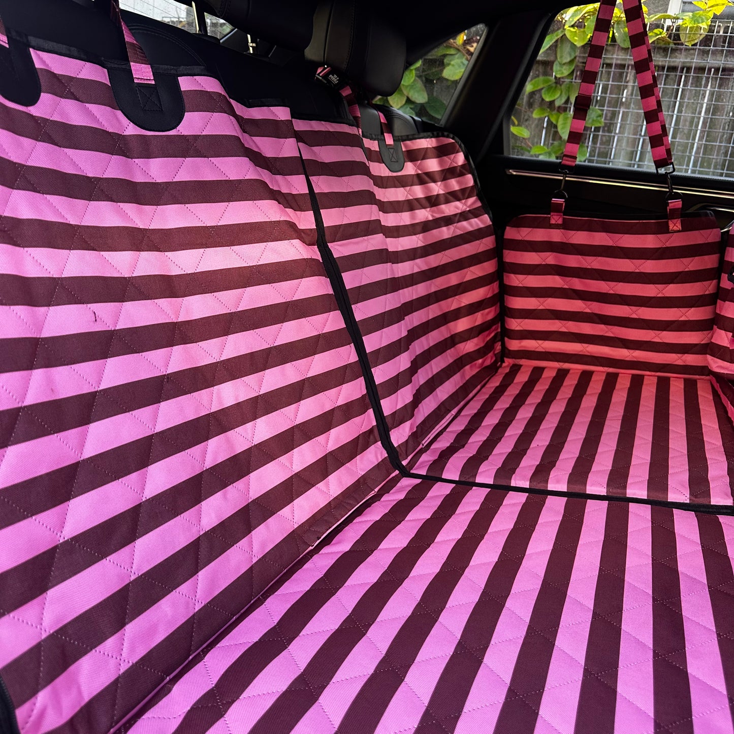 Blushing Stripes: Deluxe Hammock Car Seat Cover
