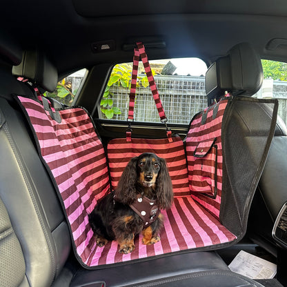 Blushing Stripes: Deluxe Hammock Car Seat Cover