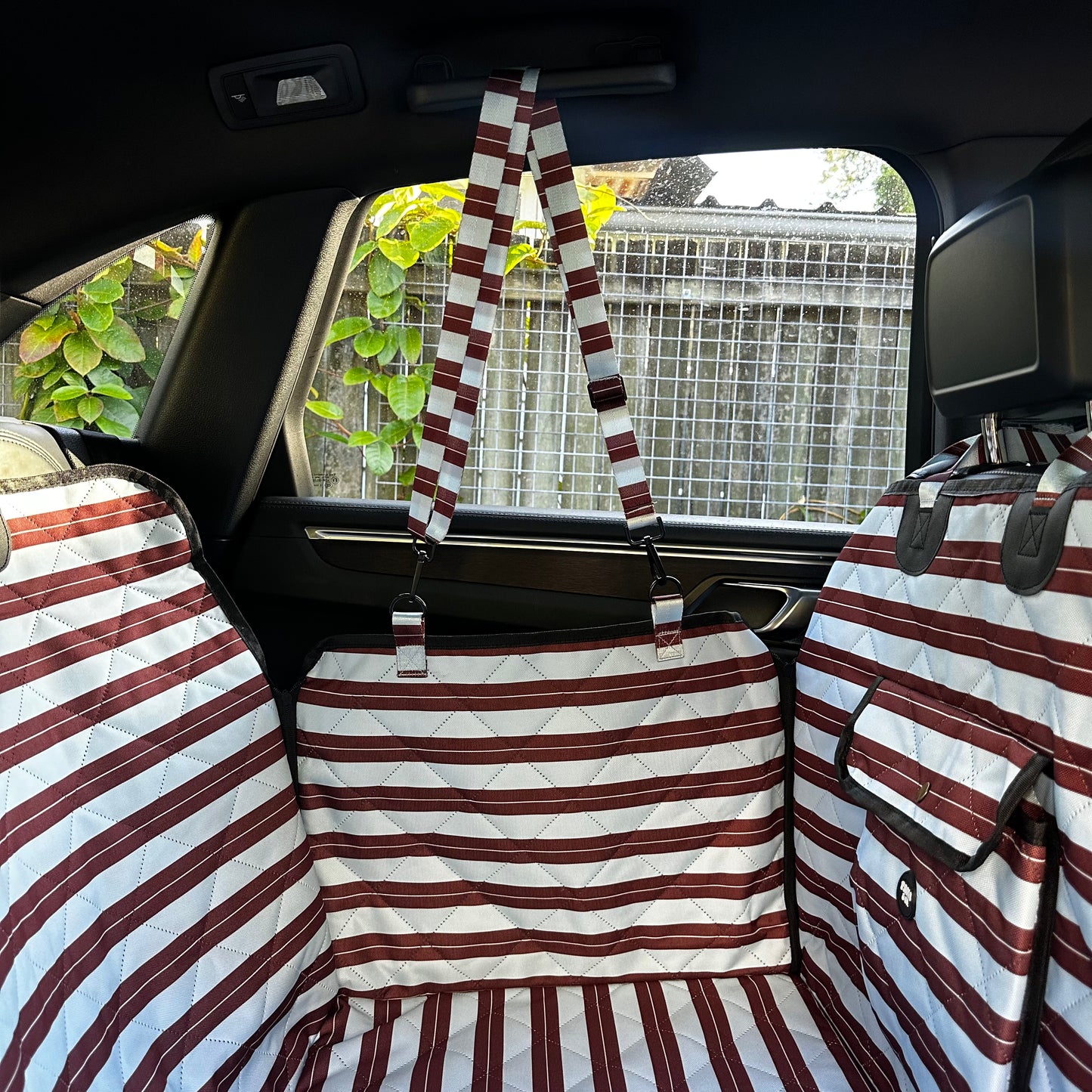 Sunday Stripes: Deluxe Hard Base Hammock Car Seat Cover