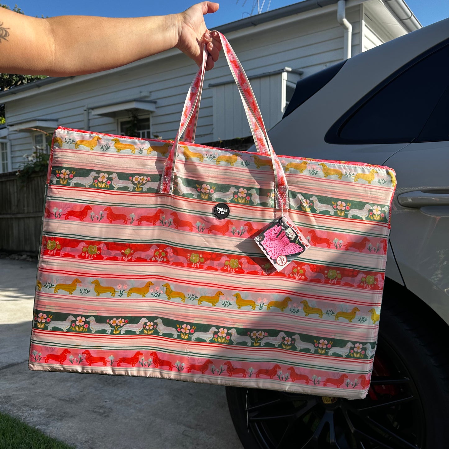 The Blooming Dachshund: Deluxe Hard Base Hammock Car Seat Cover