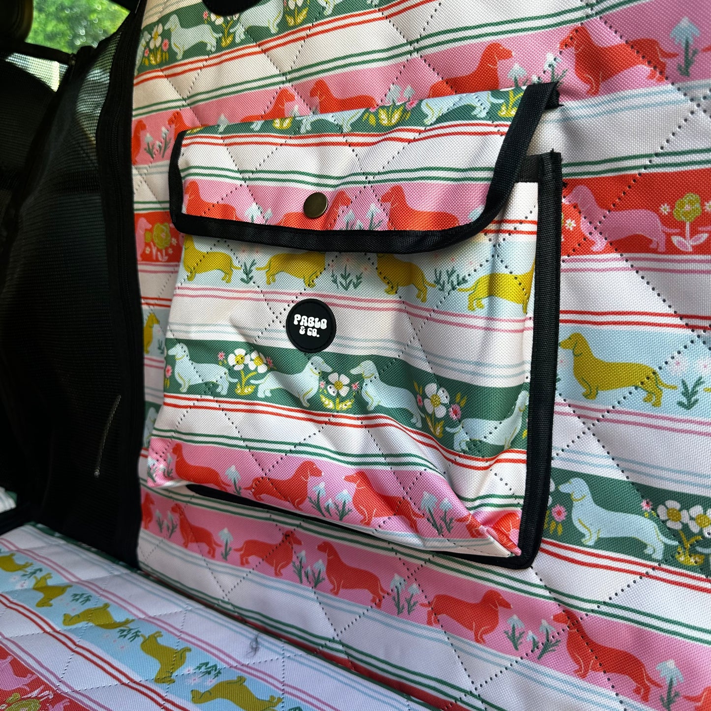 The Blooming Dachshund: Deluxe Hard Base Hammock Car Seat Cover