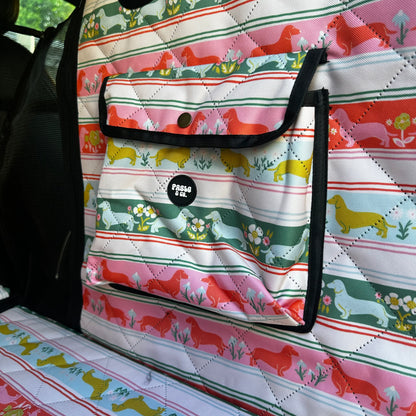 The Blooming Dachshund: Deluxe Hard Base Hammock Car Seat Cover