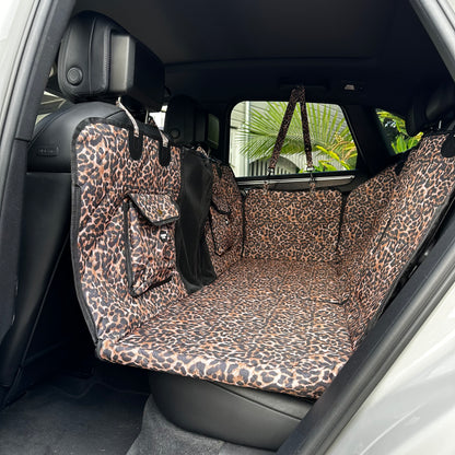 Leopard: Deluxe Hard Base Hammock Car Seat Cover