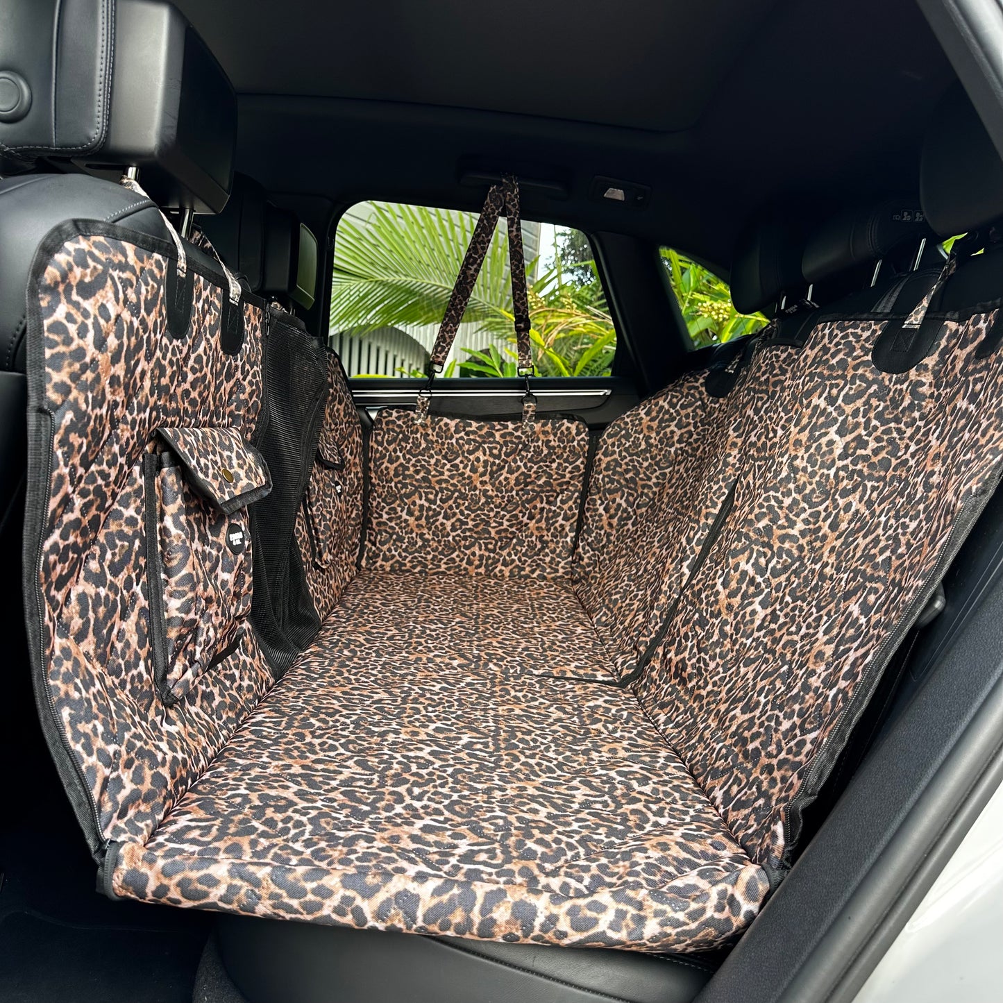 Leopard: Deluxe Hard Base Hammock Car Seat Cover