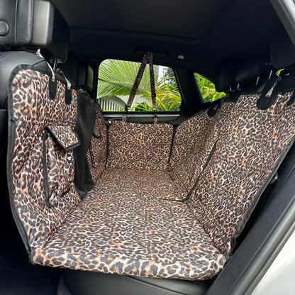 Leopard: Deluxe Hard Base Hammock Car Seat Cover