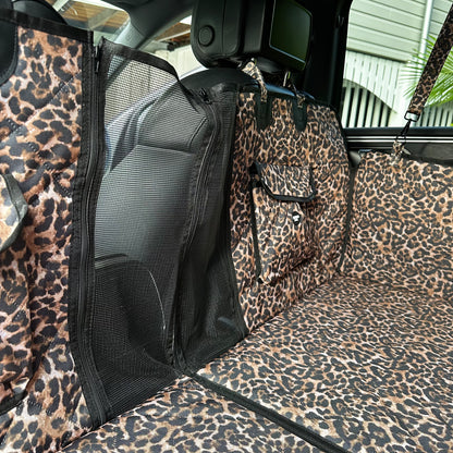 Leopard: Deluxe Hard Base Hammock Car Seat Cover