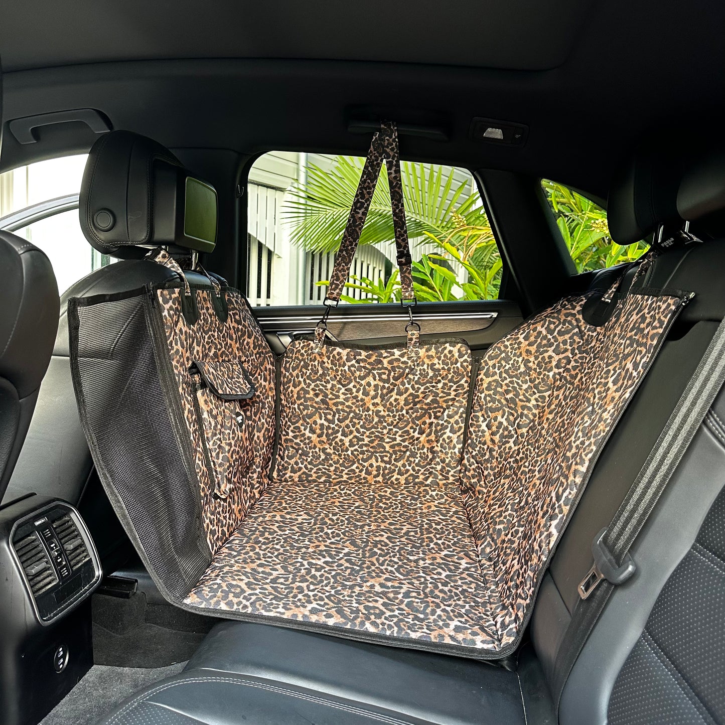 Leopard: Deluxe Hard Base Hammock Car Seat Cover