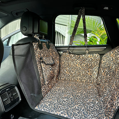 Leopard: Deluxe Hard Base Hammock Car Seat Cover