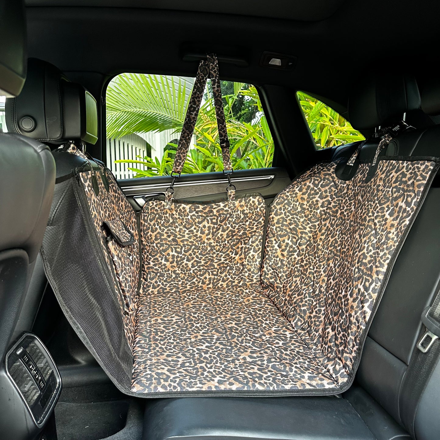 Leopard: Deluxe Hard Base Hammock Car Seat Cover