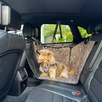 Leopard: Deluxe Hard Base Hammock Car Seat Cover