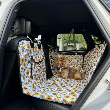 Sunny Sunflowers: Deluxe Hard Base Hammock Car Seat Cover