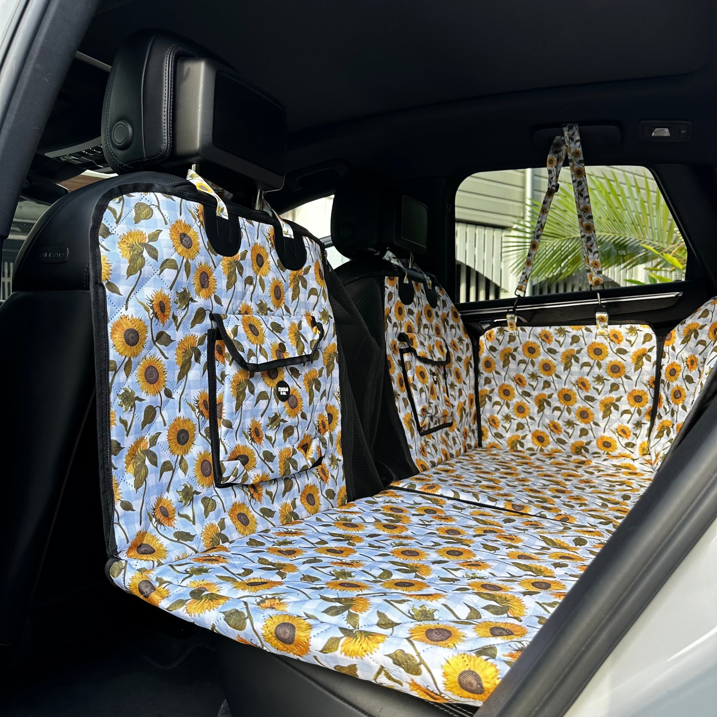 Sunny Sunflowers: Deluxe Hard Base Hammock Car Seat Cover